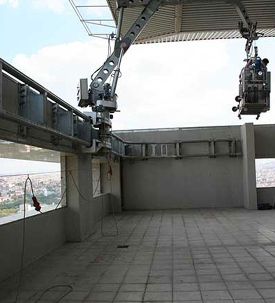 Parapet İçi Raylı Cephe Temizlik Sistemleri